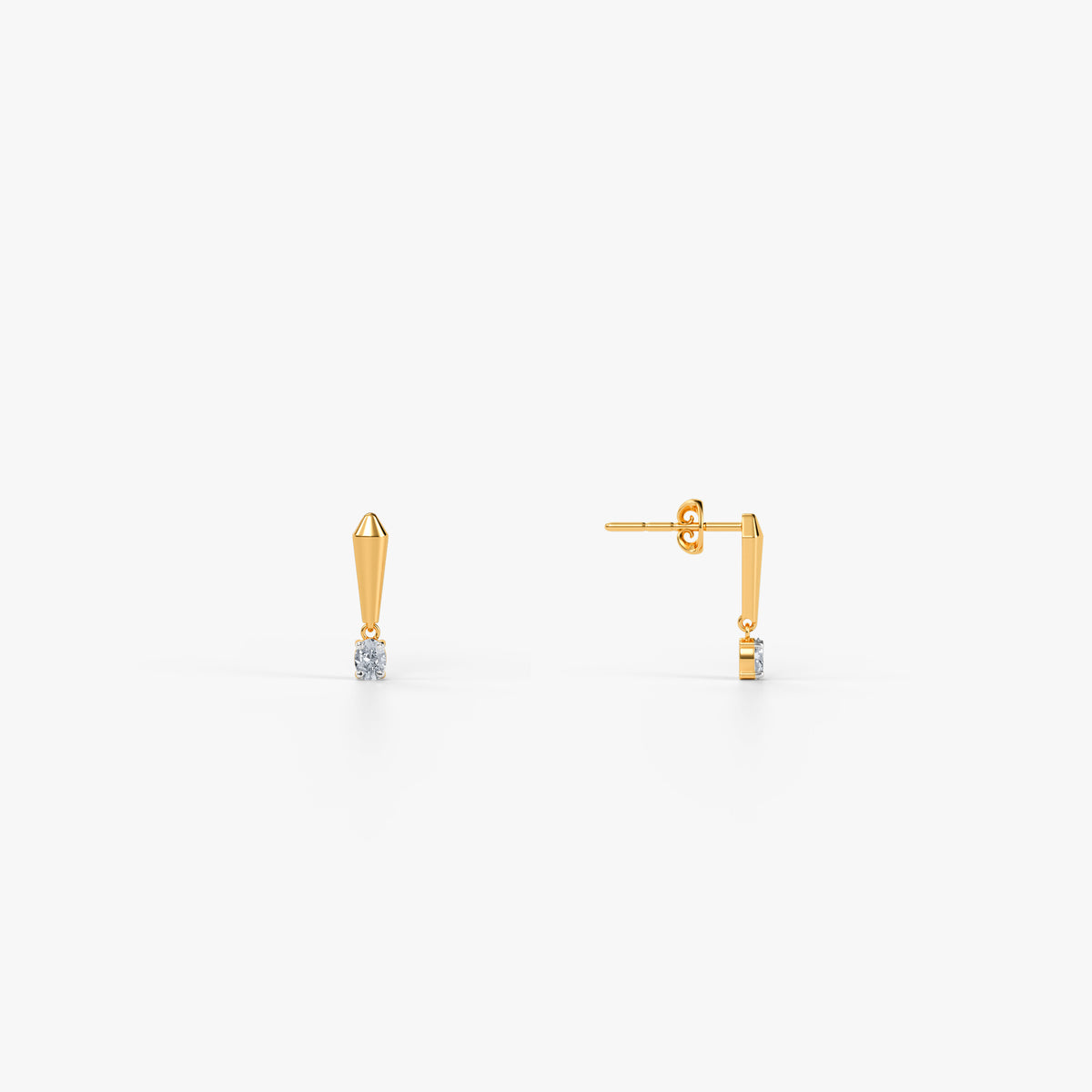 Gold Kinetic Drop Lab Grown Diamond Earrings