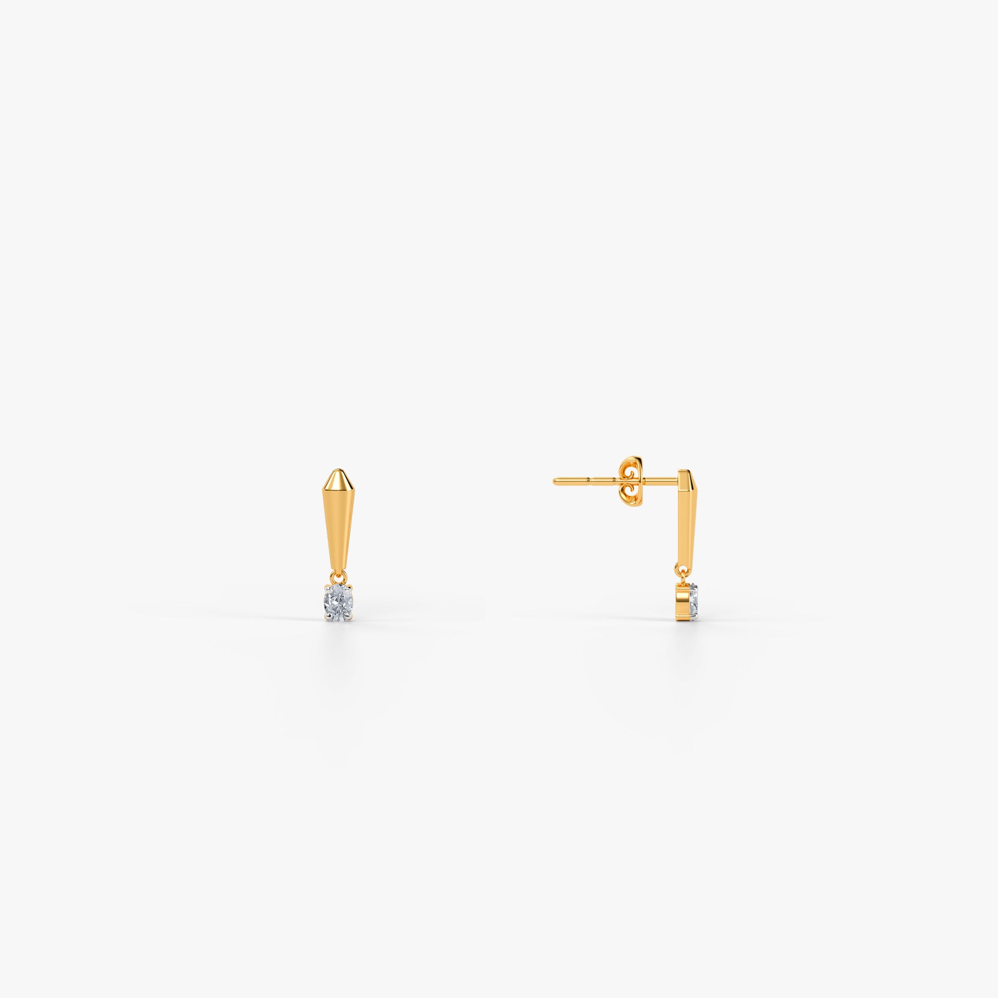 Gold Kinetic Drop Lab Grown Diamond Earrings