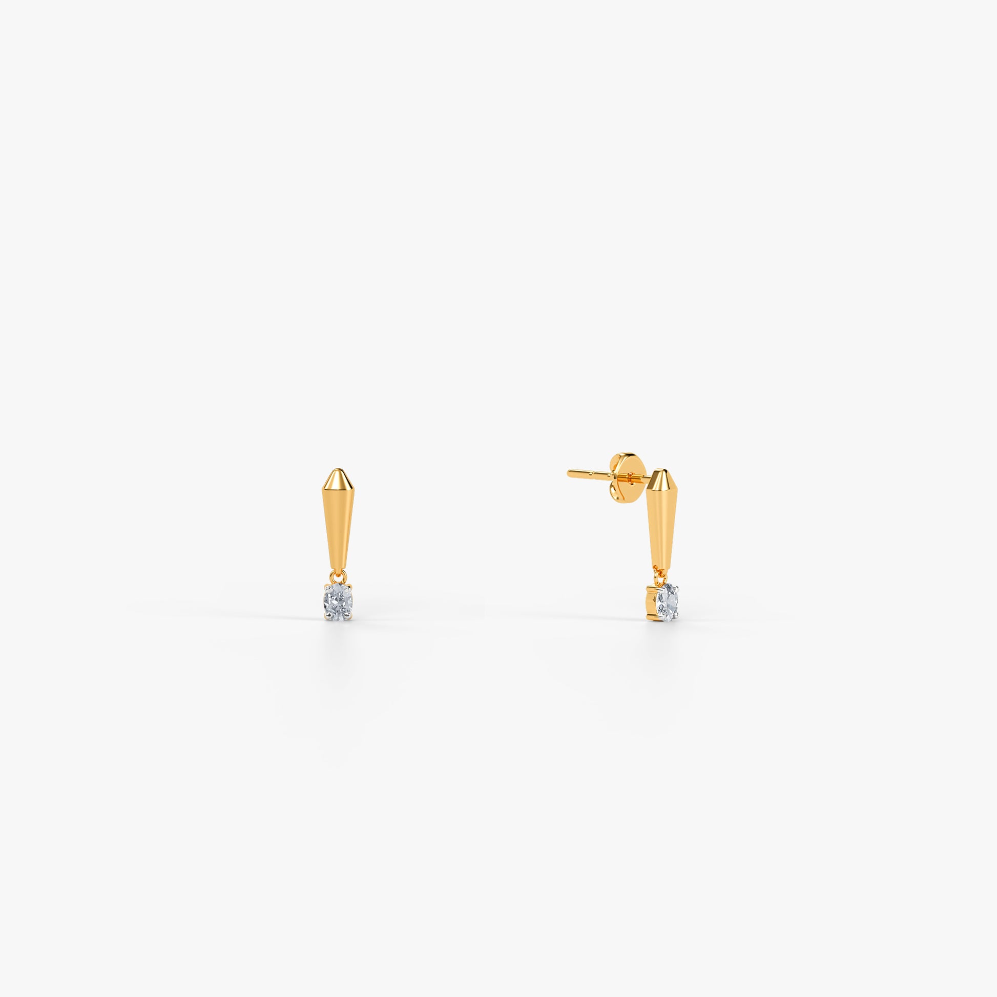 Gold Kinetic Drop Lab Grown Diamond Earrings