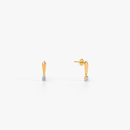 Gold Kinetic Drop Lab Grown Diamond Earrings