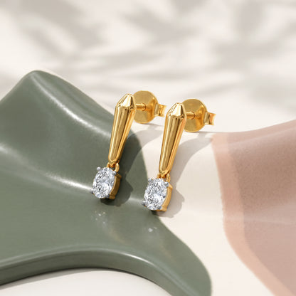 Gold Kinetic Drop Lab Grown Diamond Earrings