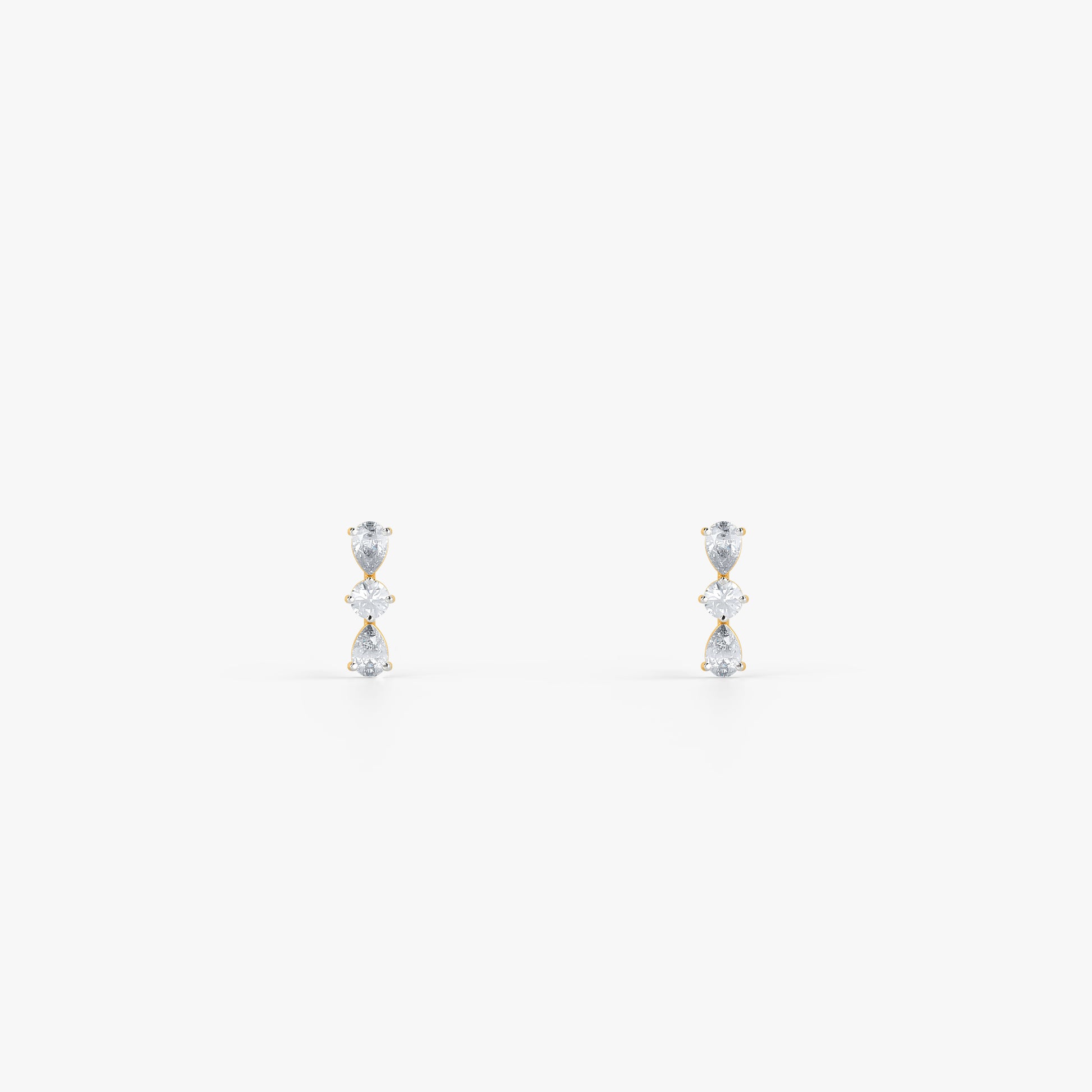 Gold Trilogy Crest Lab Grown Diamond Earrings