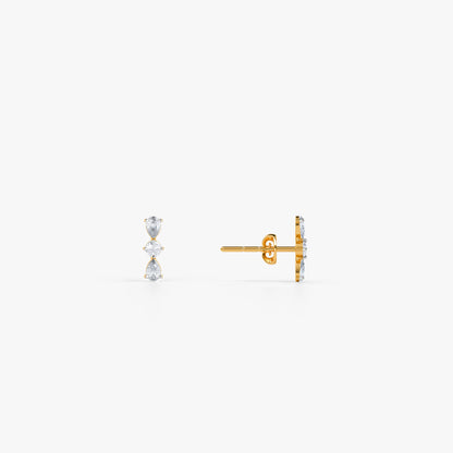 Gold Trilogy Crest Lab Grown Diamond Earrings