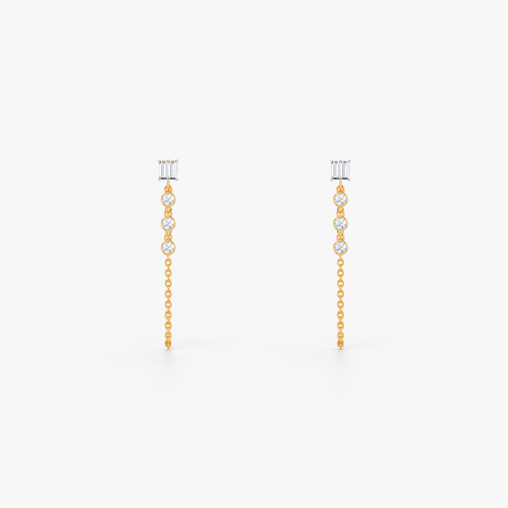 Gold Falling Star Lab Grown Diamond Earrings