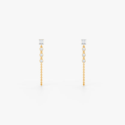 Gold Falling Star Lab Grown Diamond Earrings