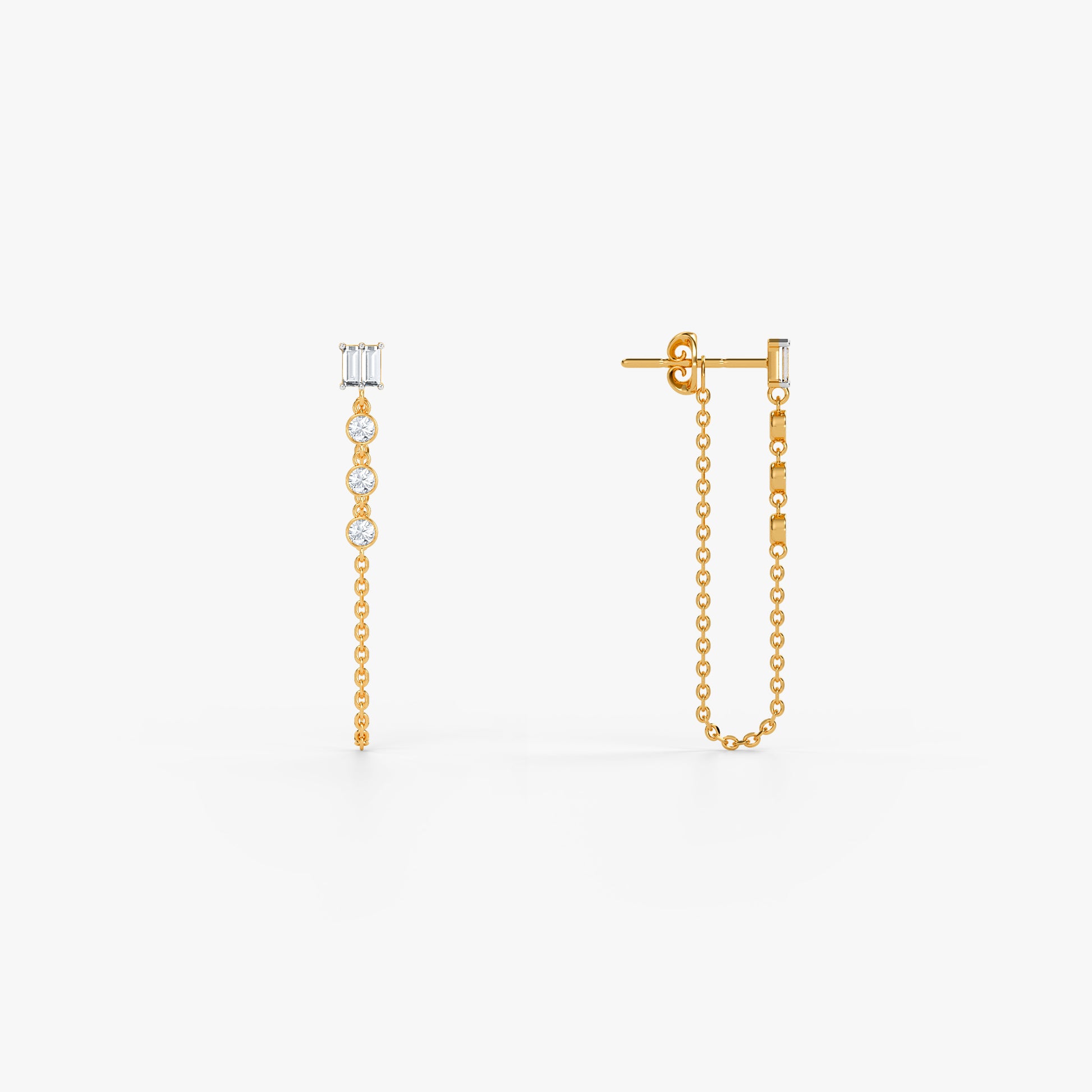 Gold Falling Star Lab Grown Diamond Earrings