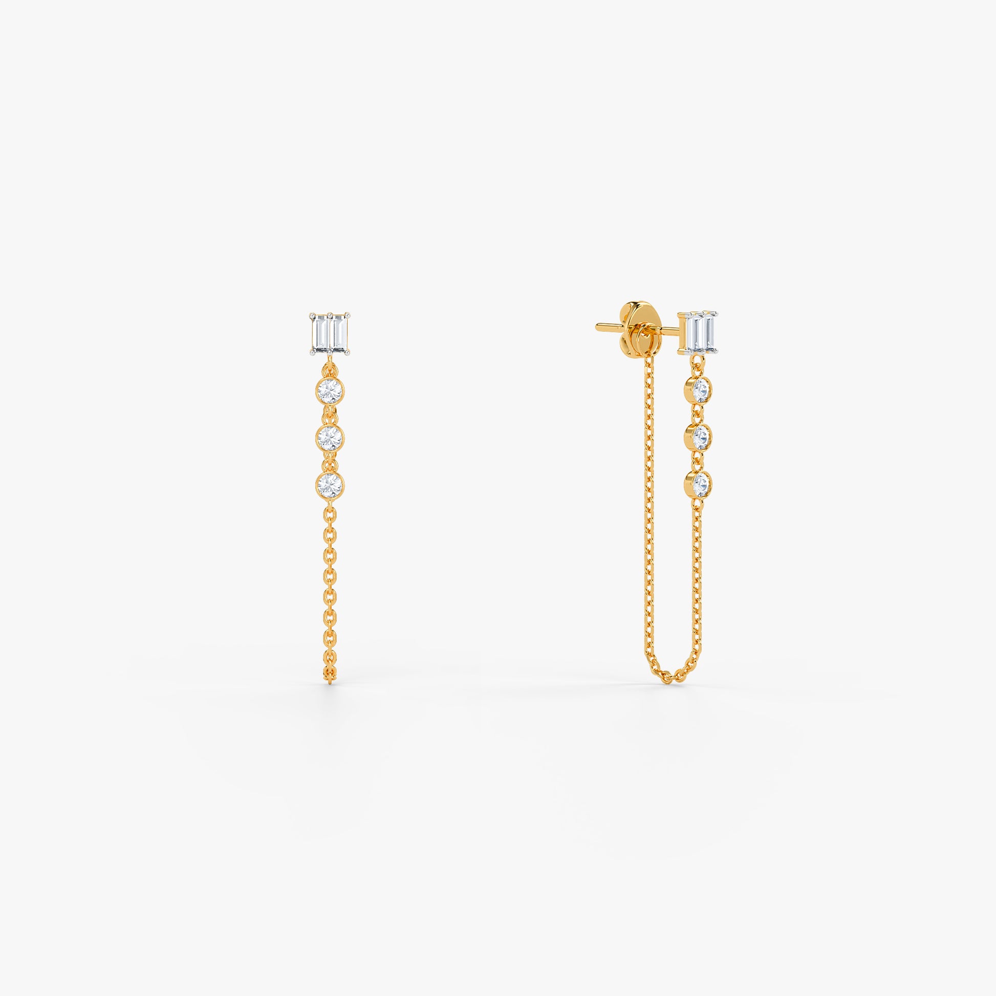 Gold Falling Star Lab Grown Diamond Earrings