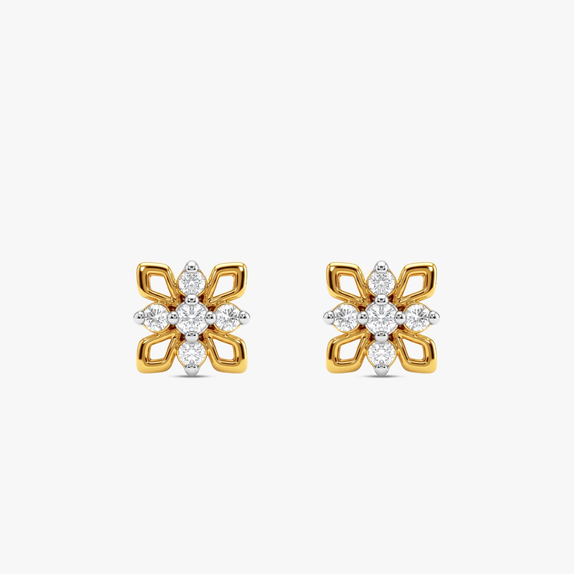 Gold Floral Stunner Lab Grown Diamond Studs