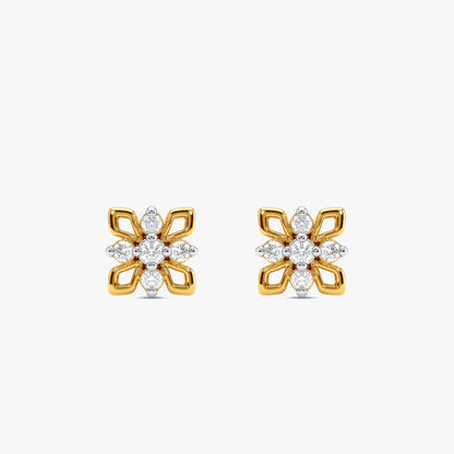 Gold Floral Stunner Lab Grown Diamond Studs