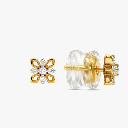 Gold Floral Stunner Lab Grown Diamond Studs