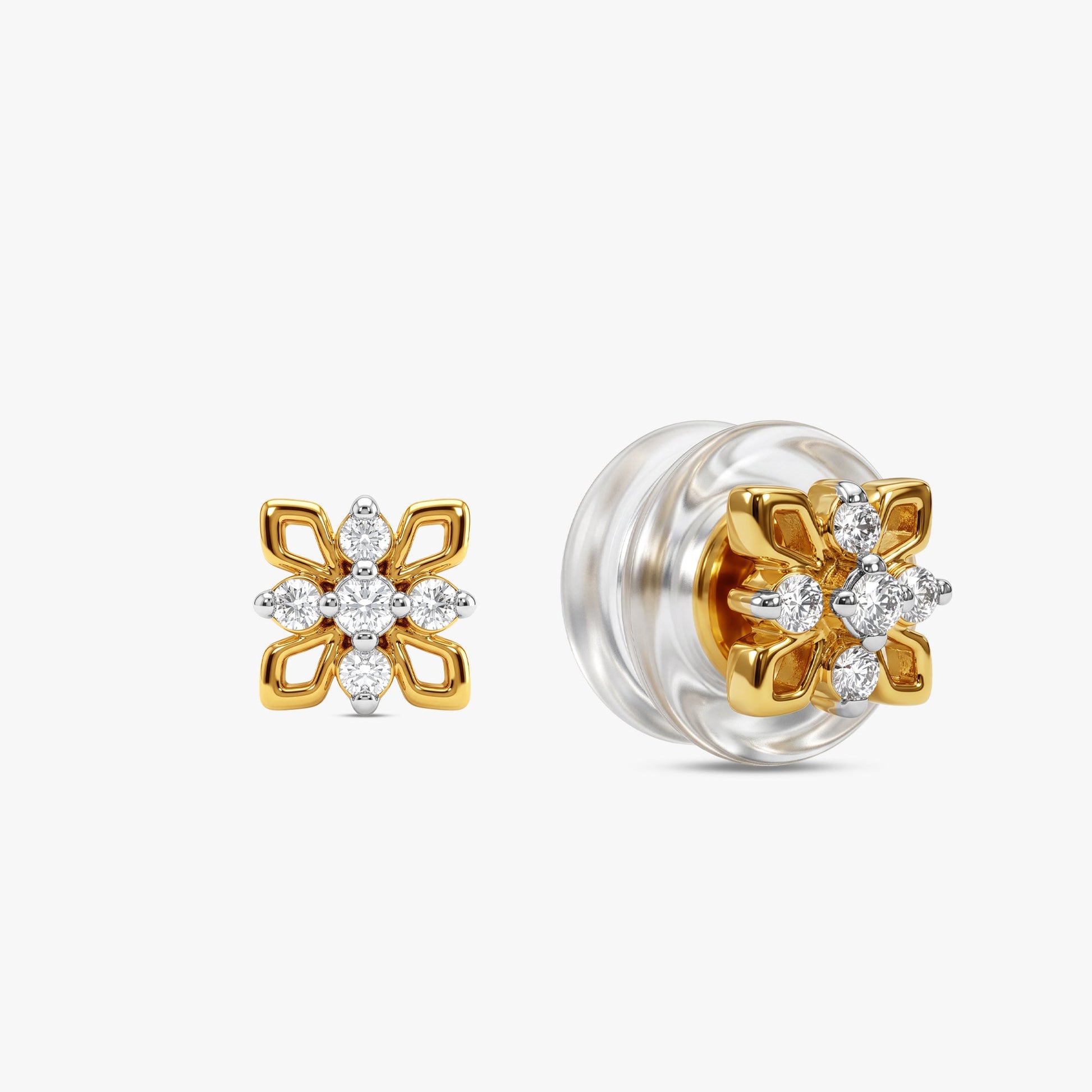 Gold Floral Stunner Lab Grown Diamond Studs