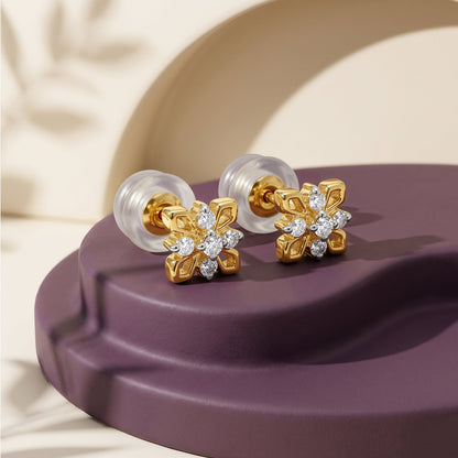 Gold Floral Stunner Lab Grown Diamond Studs