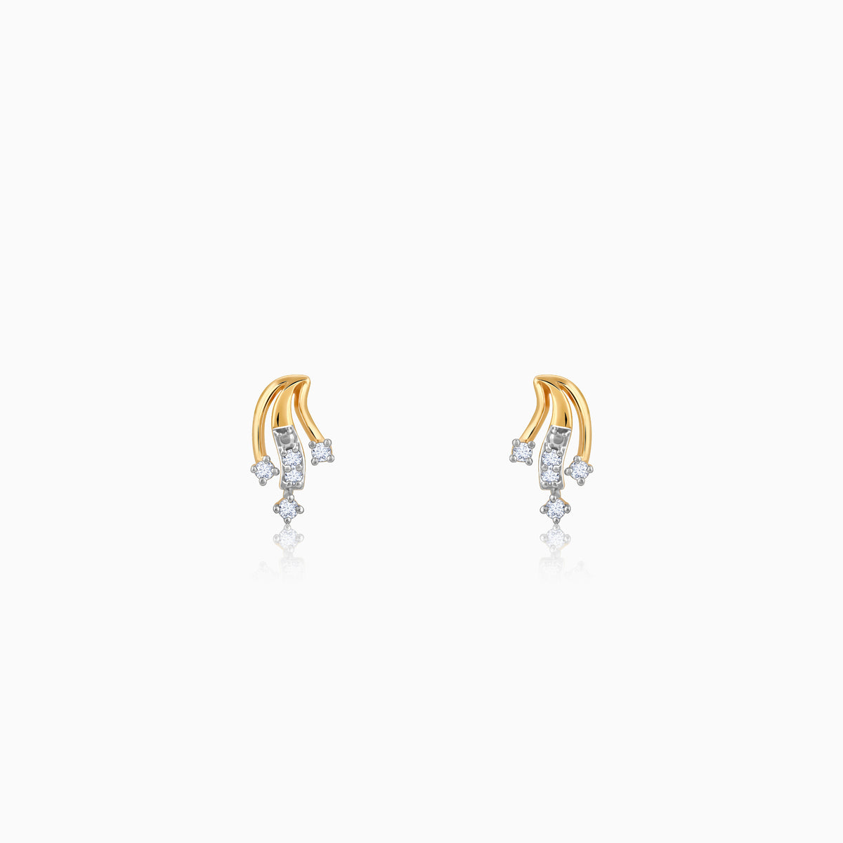 Gold Trail Diamond Earrings