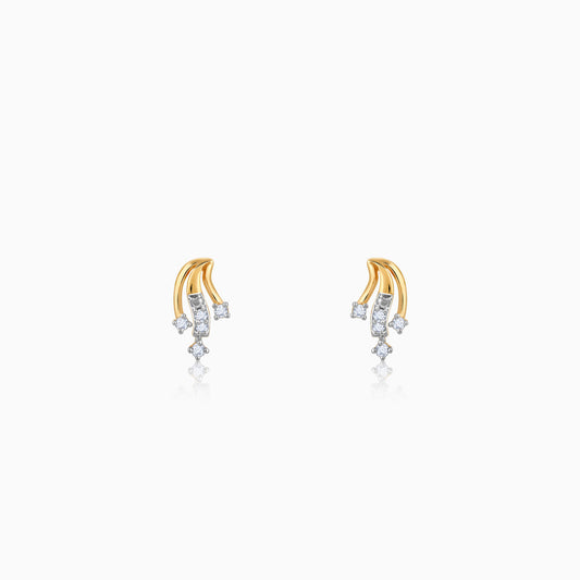 Gold Trail Diamond Earrings