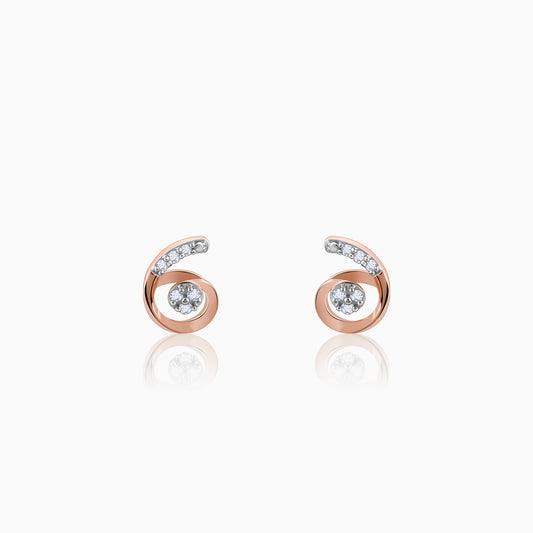 Rose Gold Quoted Diamond Earrings