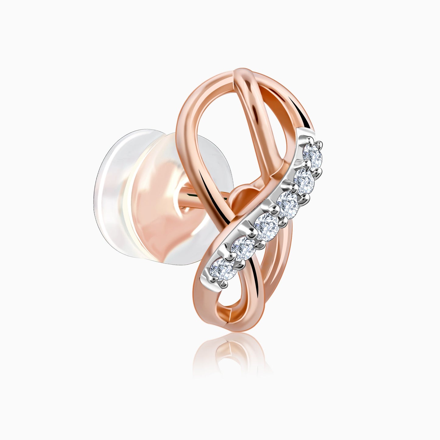 Rose Gold Infinity Sparkle Diamond Earrings