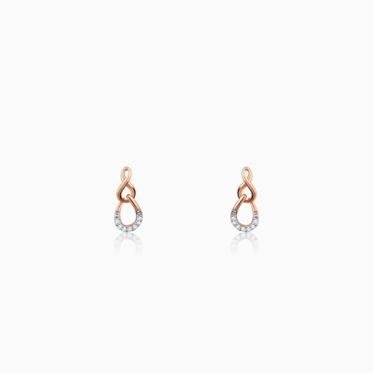 Rose Gold Twinkling Drops Diamond Earrings