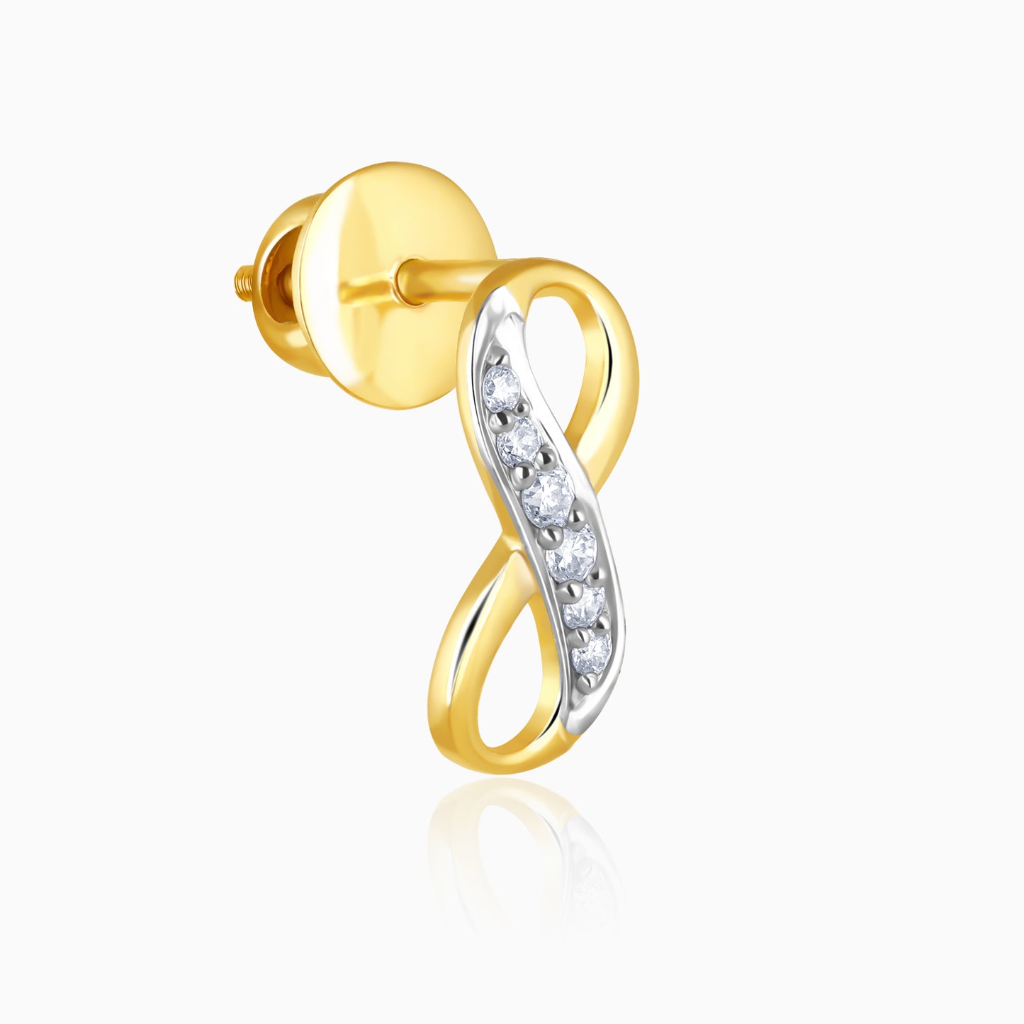 Gold Infinity Diamond Stud Earrings