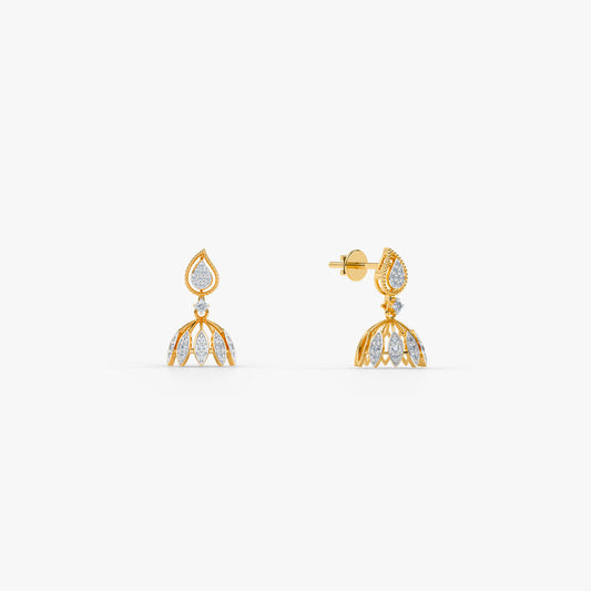 Gold Canopy Lab Grown Diamond Jhumkas