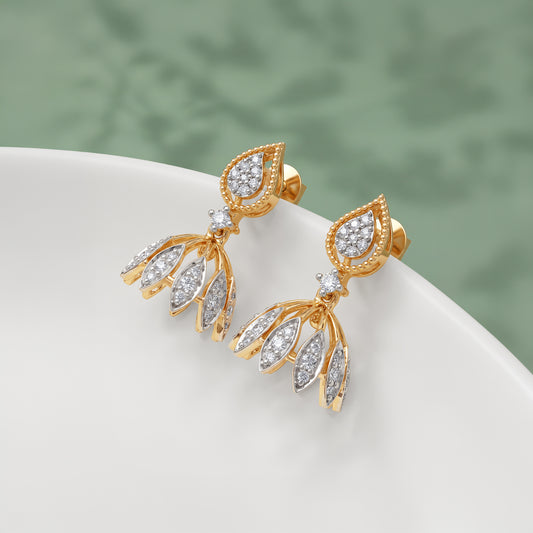 Gold Canopy Lab Grown Diamond Jhumkas