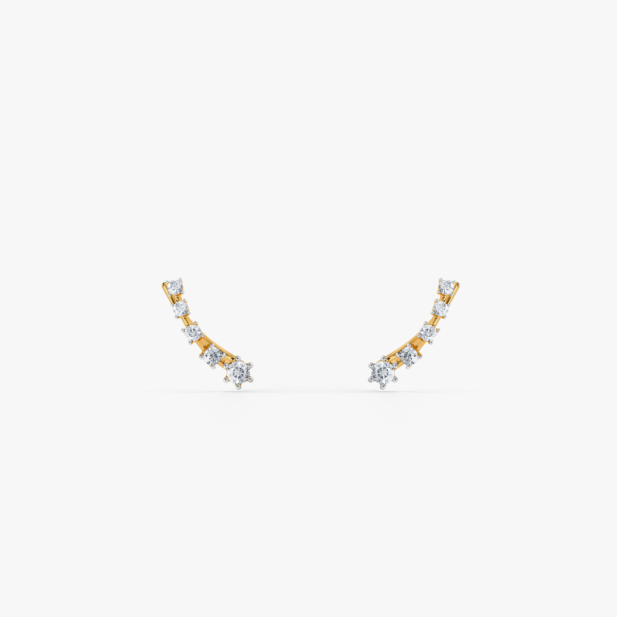 Gold Curve Theory Lab Grown Diamond Ear Climbers
