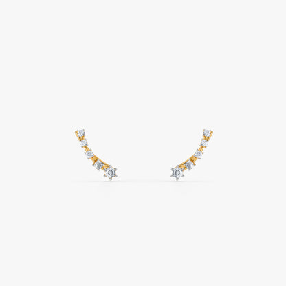 Gold Curve Theory Lab Grown Diamond Ear Climbers
