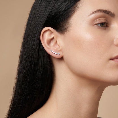 Gold Curve Theory Lab Grown Diamond Ear Climbers