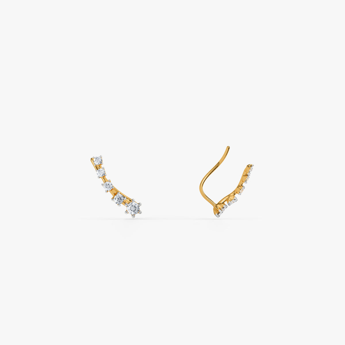 Gold Curve Theory Lab Grown Diamond Ear Climbers