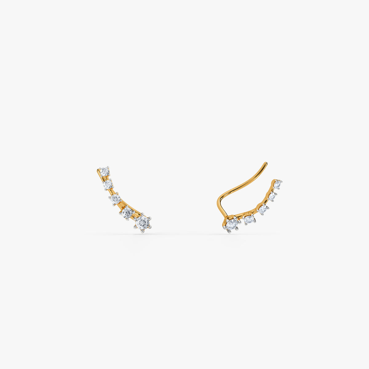 Gold Curve Theory Lab Grown Diamond Ear Climbers