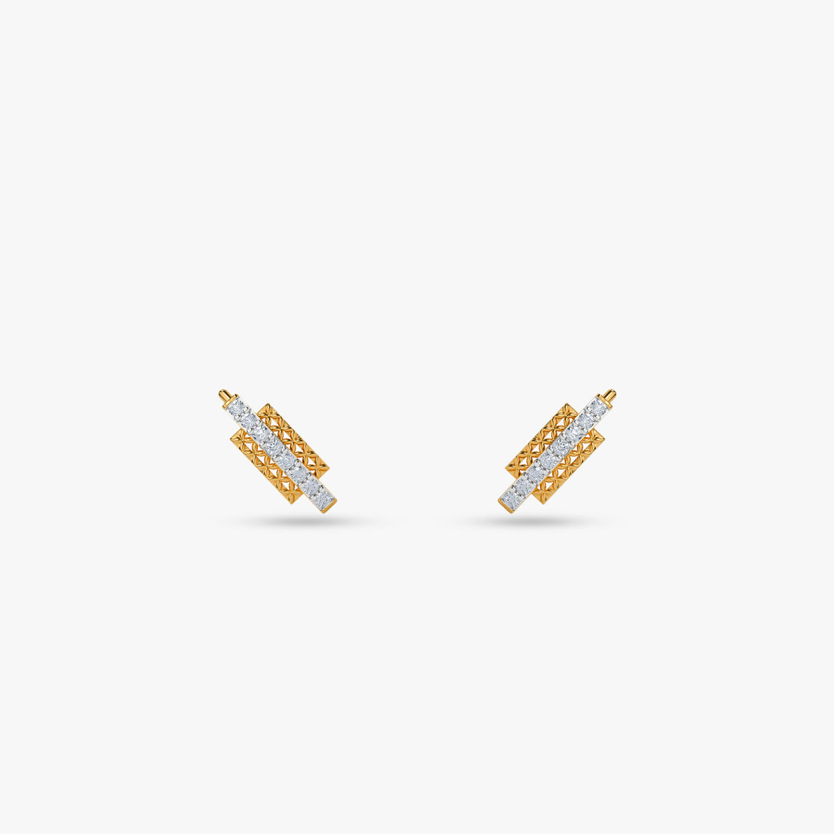 Gold Lustre Link Lab Grown Diamond Ear Climbers