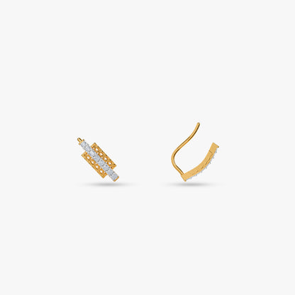 Gold Lustre Link Lab Grown Diamond Ear Climbers