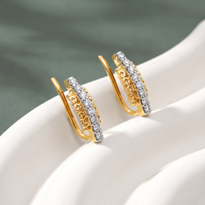 Gold Lustre Link Lab Grown Diamond Ear Climbers