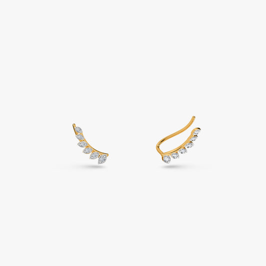 Gold Oravia Lab Grown Diamond Ear Climbers