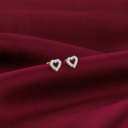 Gold Aspiring Heart Diamond Earrings