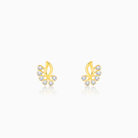 Gold Graceful Curve Diamond Earrings
