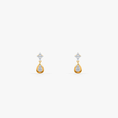 Gold Enchanted Bloom Lab Grown Diamond Drop Earrings