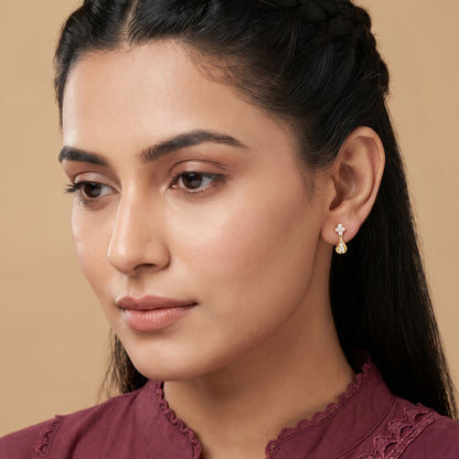 Gold Enchanted Bloom Lab Grown Diamond Drop Earrings