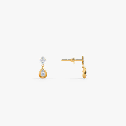 Gold Enchanted Bloom Lab Grown Diamond Drop Earrings