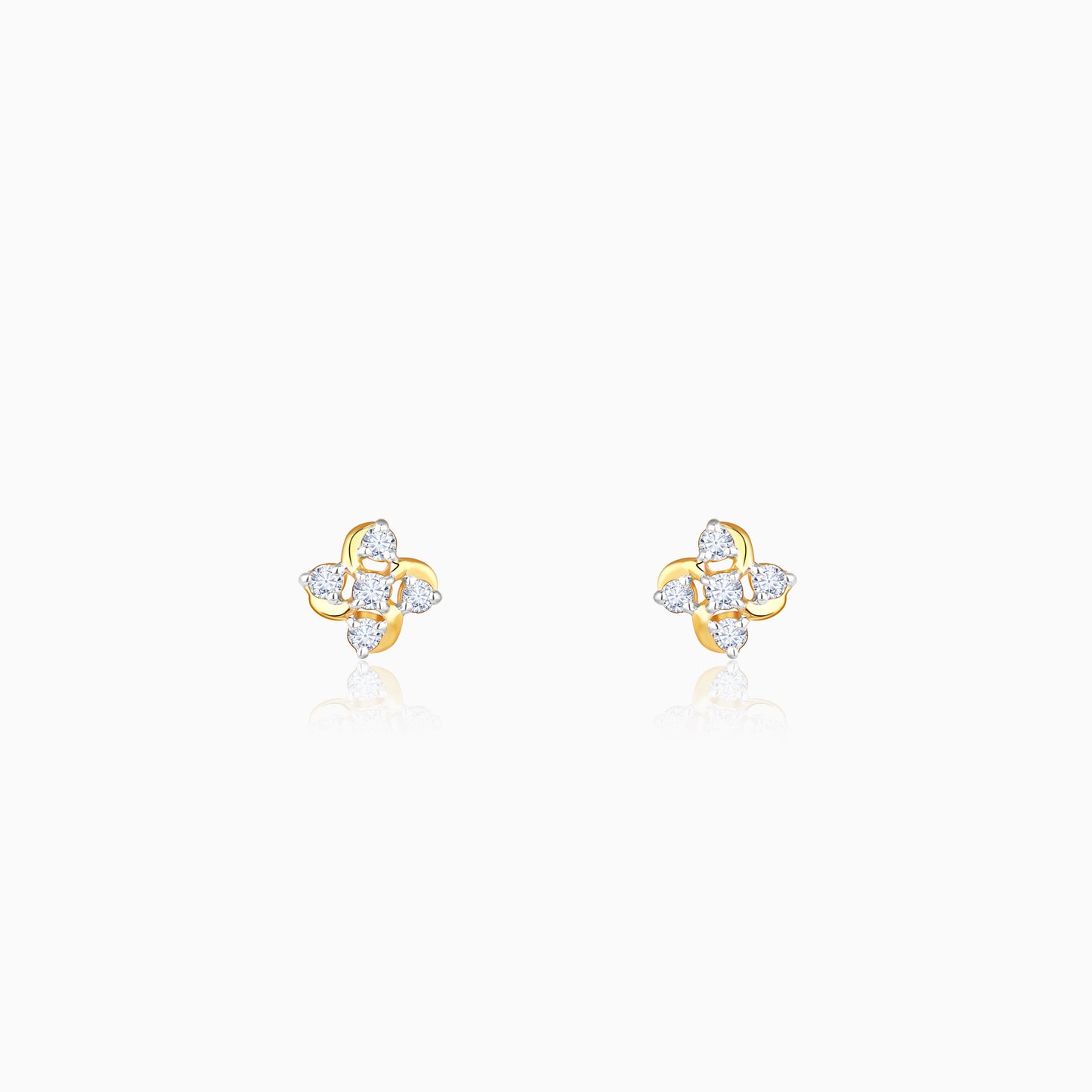 Gold Floral Affection Diamond Earrings