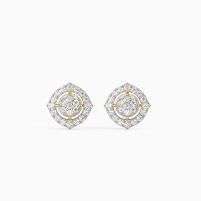 Gold Blossom Blend Diamond Earrings