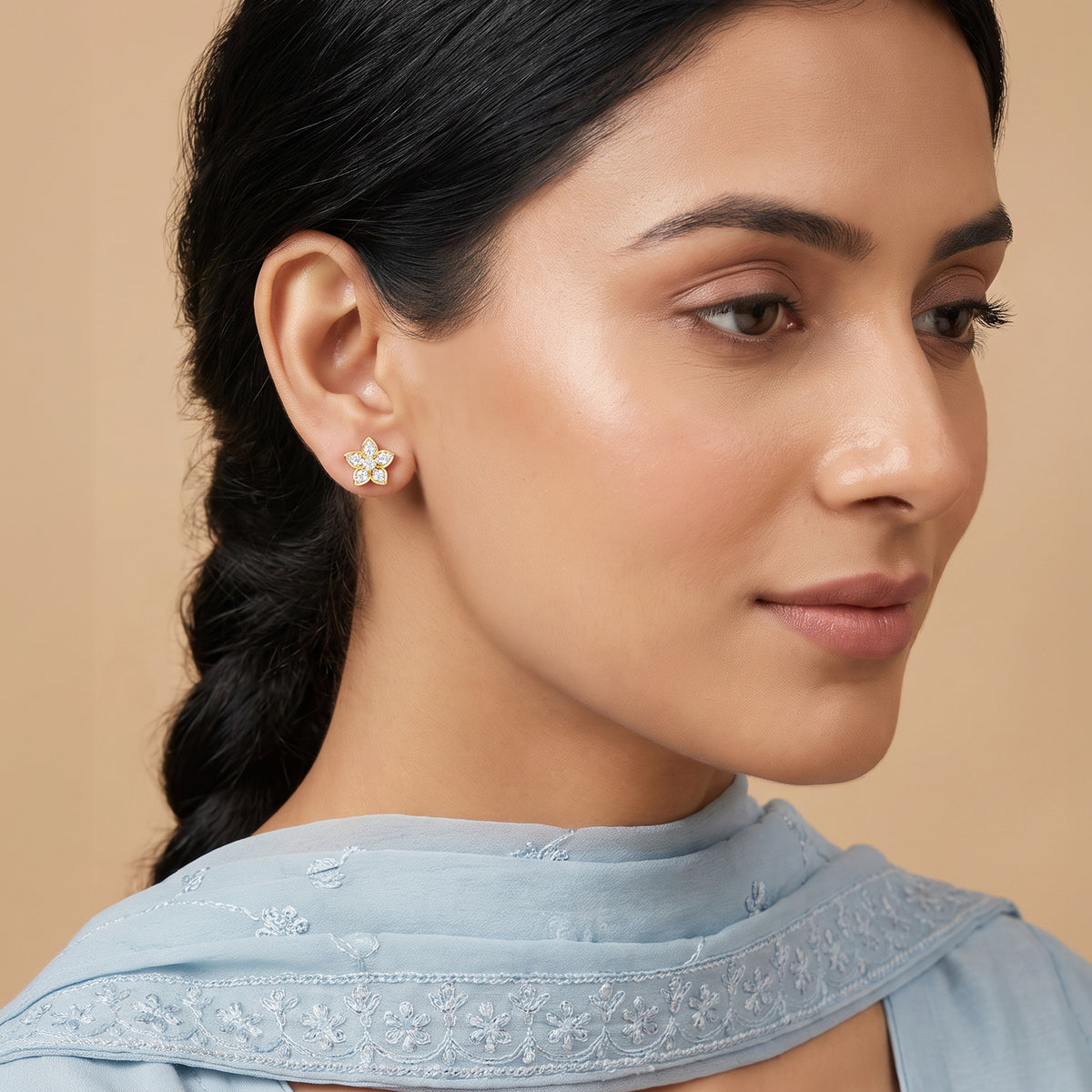 Gold Petal Play Lab Grown Diamond Studs