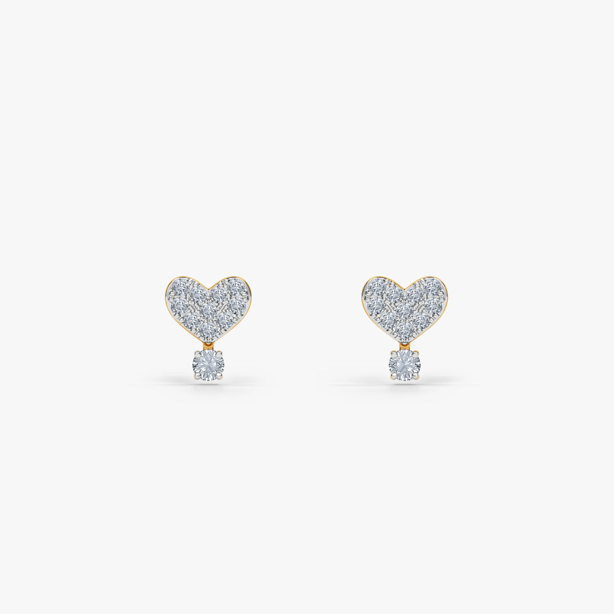 Gold Heart For You Lab Grown Diamond Studs