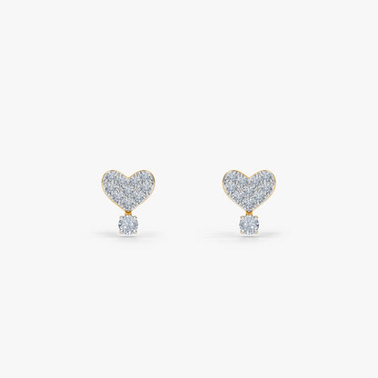 Gold Heart For You Lab Grown Diamond Studs