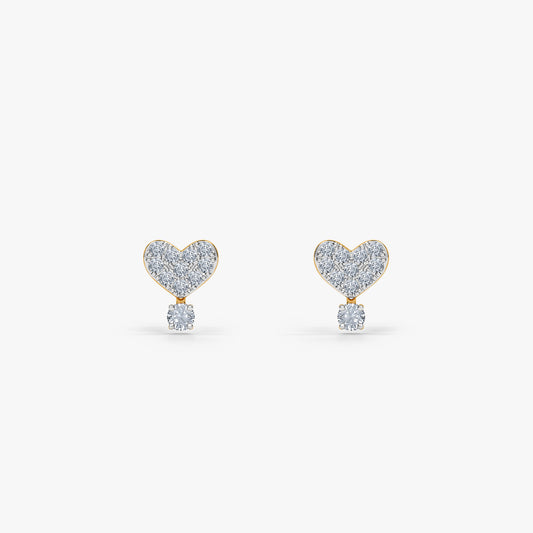Gold Heart For You Lab Grown Diamond Studs