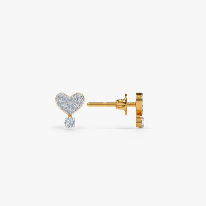Gold Heart For You Lab Grown Diamond Studs
