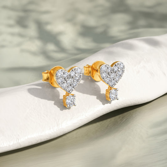 Gold Heart For You Lab Grown Diamond Studs