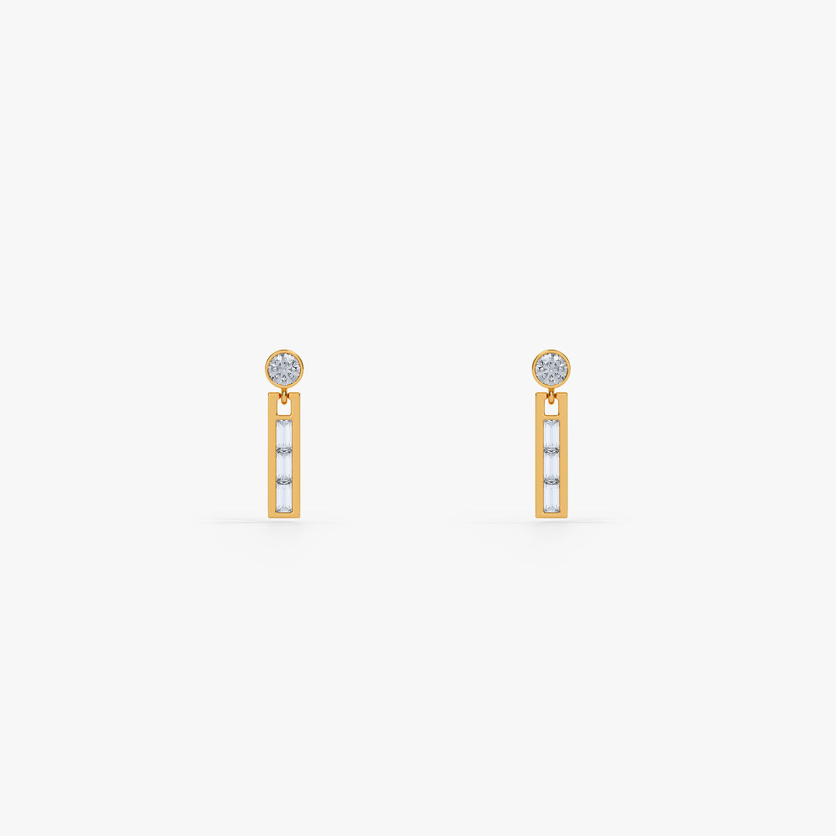 Gold Distinctive Shine Lab Grown Diamond Danglers