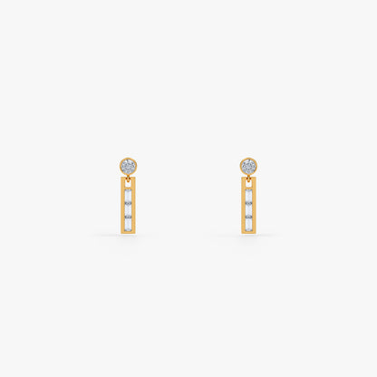 Gold Distinctive Shine Lab Grown Diamond Danglers
