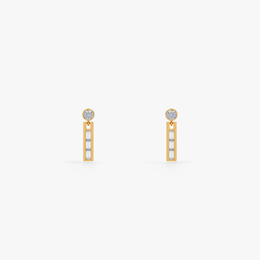 Gold Distinctive Shine Lab Grown Diamond Danglers