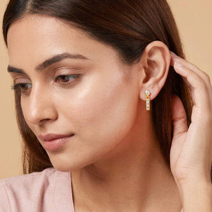 Gold Distinctive Shine Lab Grown Diamond Danglers